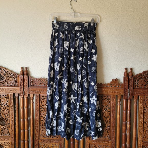 Campus Casuals Black Maxi Midi Elephant Print Skirt - Picture 6 of 8